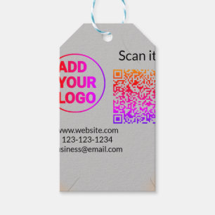 Eenvoudige minimale q r code logo toevoegen scan c cadeaulabel