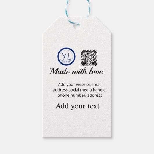 Eenvoudige minimale q r code logo toevoegen scan c cadeaulabel (Voorkant)
