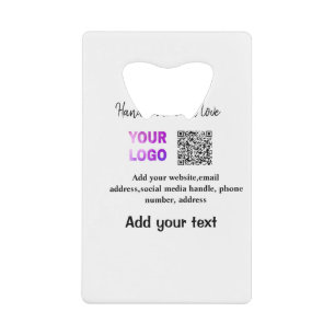 Eenvoudige minimale q r code logo toevoegen scan c creditkaart flessenopener