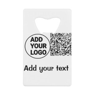Eenvoudige minimale q r code logo toevoegen scan c creditkaart flessenopener