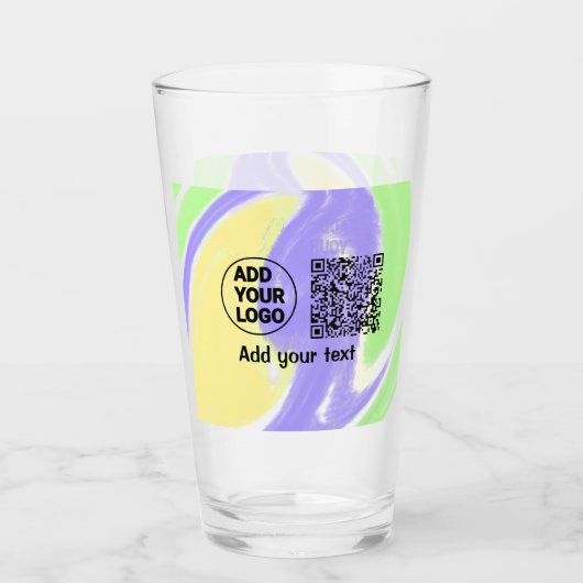 Eenvoudige minimale q r code logo toevoegen scan c glas (Voorkant)