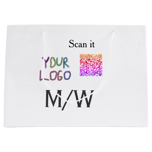 Eenvoudige minimale q r code logo toevoegen scan c groot cadeauzakje (Voorkant)
