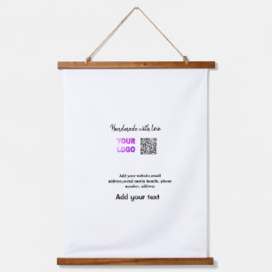 Eenvoudige minimale q r code logo toevoegen scan c hangend wandkleed