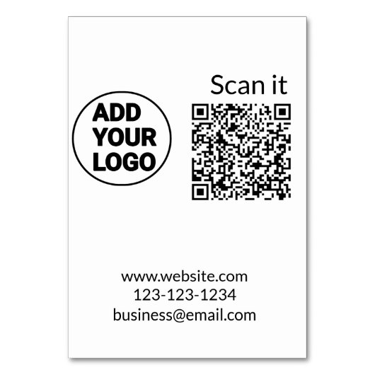 Eenvoudige minimale q r code logo toevoegen scan c kaart (Voorkant)