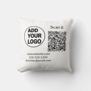 Eenvoudige minimale q r code logo toevoegen scan c kussen