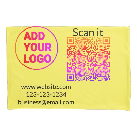 Eenvoudige minimale q r code logo toevoegen scan c kussensloop (Voorkant)