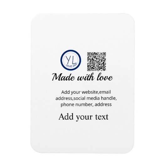 Eenvoudige minimale q r code logo toevoegen scan c magneet (Verticaal)