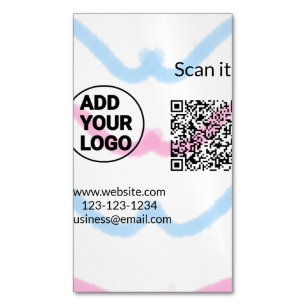 Eenvoudige minimale q r code logo toevoegen scan c magnetisch visitekaartje