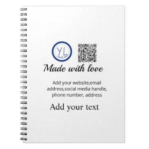 Eenvoudige minimale q r code logo toevoegen scan c notitieboek