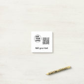 Eenvoudige minimale q r code logo toevoegen scan c post-it® notes (Op bureau)