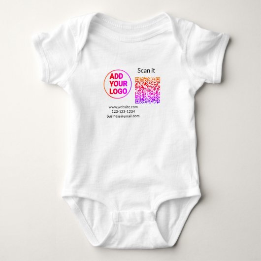 Eenvoudige minimale q r code logo toevoegen scan c romper (Voorkant)