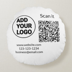 Eenvoudige minimale q r code logo toevoegen scan c rond kussen