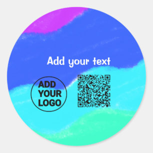 Eenvoudige minimale q r code logo toevoegen scan c ronde sticker