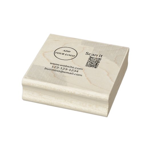 Eenvoudige minimale q r code logo toevoegen scan c rubberstempel (Stempel)