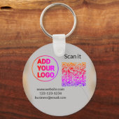 Eenvoudige minimale q r code logo toevoegen scan c sleutelhanger (Voorkant)