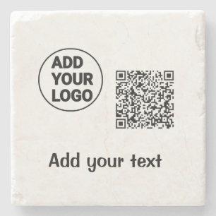 Eenvoudige minimale q r code logo toevoegen scan c stenen onderzetter