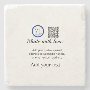 Eenvoudige minimale q r code logo toevoegen scan c stenen onderzetter