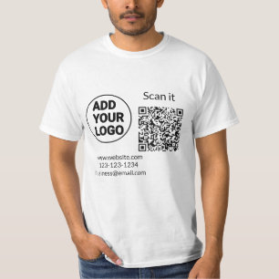Eenvoudige minimale q r code logo toevoegen scan c t-shirt