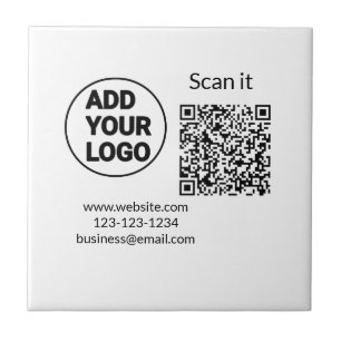 Eenvoudige minimale q r code logo toevoegen scan c tegeltje