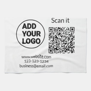 Eenvoudige minimale q r code logo toevoegen scan c theedoek