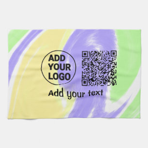 Eenvoudige minimale q r code logo toevoegen scan c theedoek