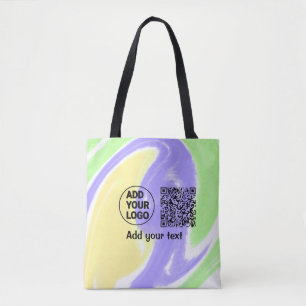 Eenvoudige minimale q r code logo toevoegen scan c tote bag