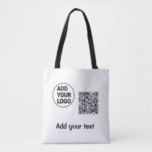 Eenvoudige minimale q r code logo toevoegen scan c tote bag