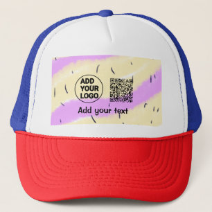 Eenvoudige minimale q r code logo toevoegen scan c trucker pet