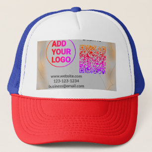 Eenvoudige minimale q r code logo toevoegen scan c trucker pet