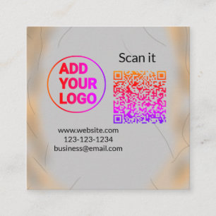 Eenvoudige minimale q r code logo toevoegen scan c vierkante visitekaartje