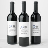 Eenvoudige minimale q r code logo toevoegen scan c wijn etiket (Flessen)