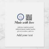 Eenvoudige minimale q r code logo toevoegen scan c wijn etiket (Enkel label)