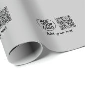 Eenvoudige minimale QR-code logo scancode naam te Cadeaupapier (Rol Hoek)