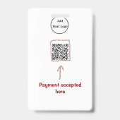 Eenvoudige minimale QR-code logo toevoegen scan co Badge (Achterkant)