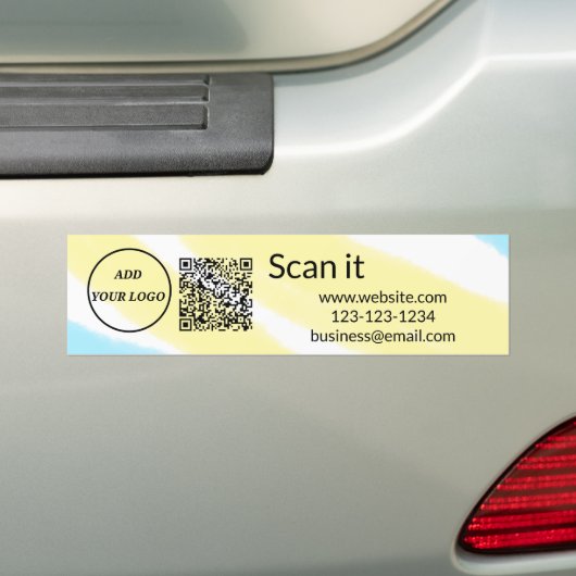 Eenvoudige minimale QR-code logo toevoegen scan co Bumpersticker (Op auto)
