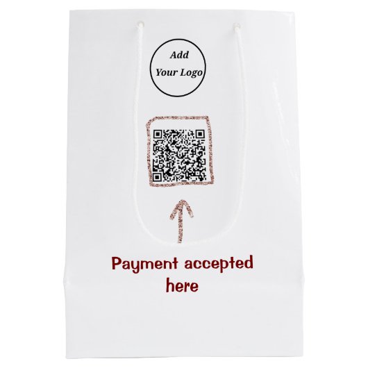 Eenvoudige minimale QR-code logo toevoegen scan co Medium Cadeauzakje (Achterkant)