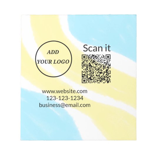 Eenvoudige minimale QR-code logo toevoegen scan co Notitieblok (Voorkant)