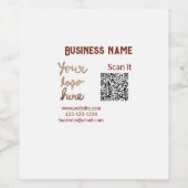 Eenvoudige minimale QR-code logo toevoegen scan co Wijn Etiket (Enkel label)