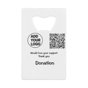 Eenvoudige minimale QR-code logo toevoegen sociale Creditkaart Flessenopener