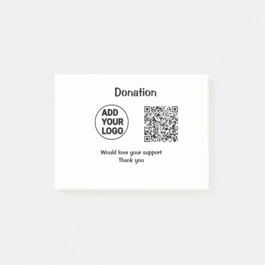 Eenvoudige minimale QR-code logo toevoegen sociale Post-it® Notes (Voorkant)