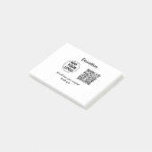 Eenvoudige minimale QR-code logo toevoegen sociale Post-it® Notes (Schuin)