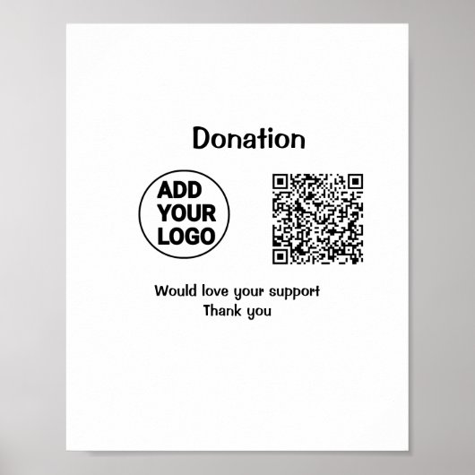 Eenvoudige minimale QR-code logo toevoegen sociale Poster (Voorkant)