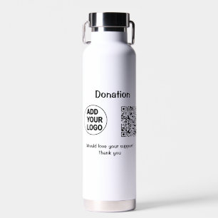 Eenvoudige minimale QR-code logo toevoegen sociale Waterfles