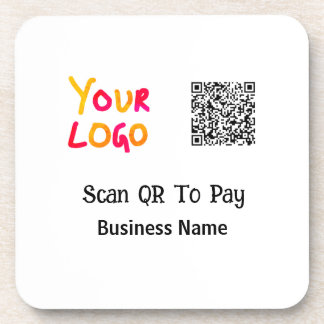 Eenvoudige minimale QR-code om logo bedrijfsnaam t Bier Onderzetter