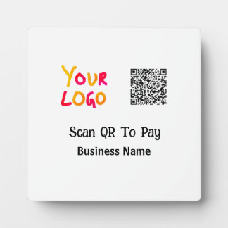 Eenvoudige minimale QR-code om logo bedrijfsnaam t Fotoplaat