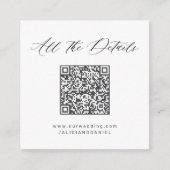 Eenvoudige minimale QR-code trouwwebsite Informatiekaartje (Voorkant)