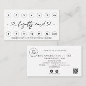 *~* Eenvoudige Minimale QR LOGO beloning Hartelijk Klantenkaartje (Voorkant / Achterkant)