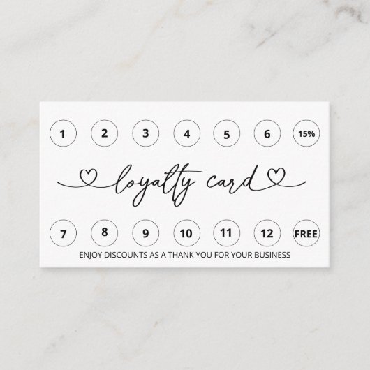 *~* Eenvoudige Minimale QR LOGO beloning Hartelijk Klantenkaartje (Voorkant)