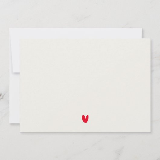 Eenvoudige minimale Red Heart Script Couples Showe Kaart (Achterkant)