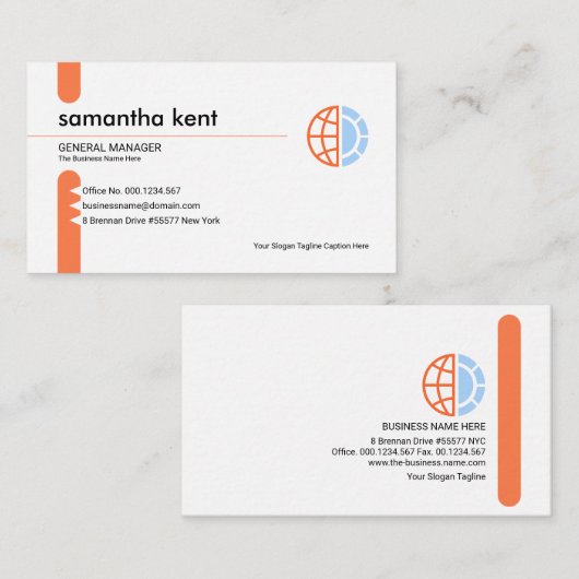 Eenvoudige minimale Red Stripe Startup Founder CEO Visitekaartje (Voorkant / Achterkant)